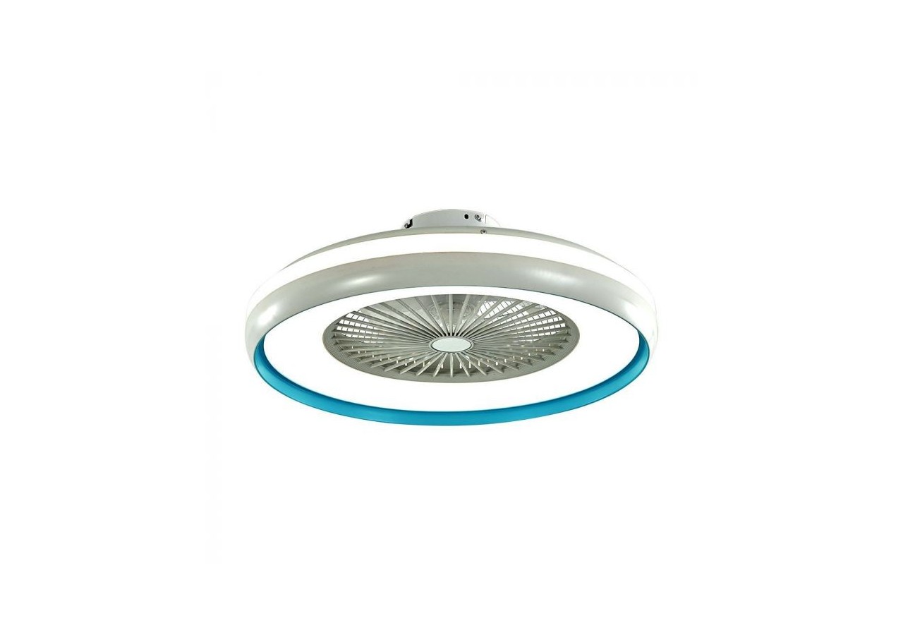 Ventilateur Vt-5022 45w avec plafonnier et commande RF cct: moteur 3 en 1 ac-anneau bleu- 217934 - V-tac