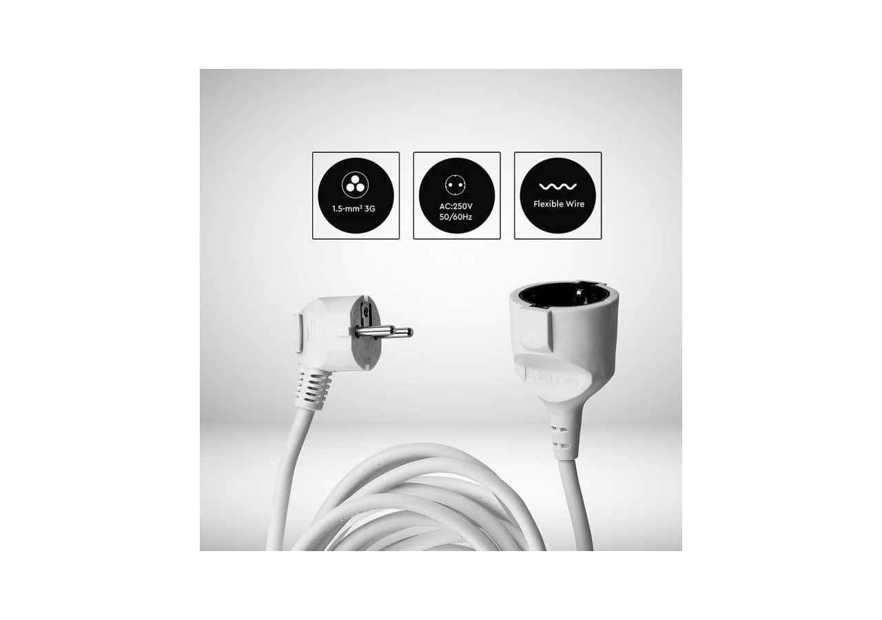 Vt-3001-10 rallonge(3g1.5mm2x10m)16a,-blanc- 8780 - V-tac