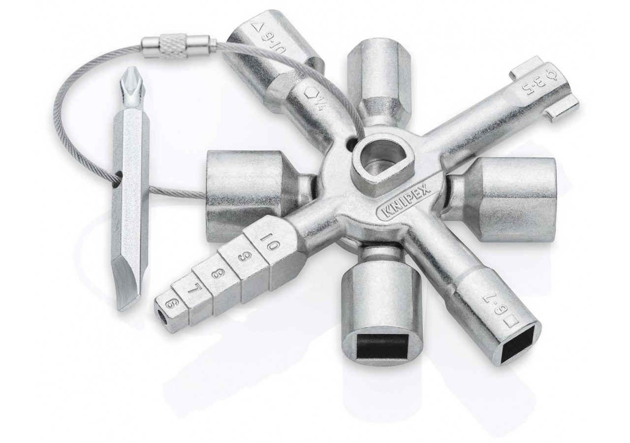 KNIPEX TwinKey® Clé multifonctionnelle pour armoires et fermetures standards - Knipex - 001101