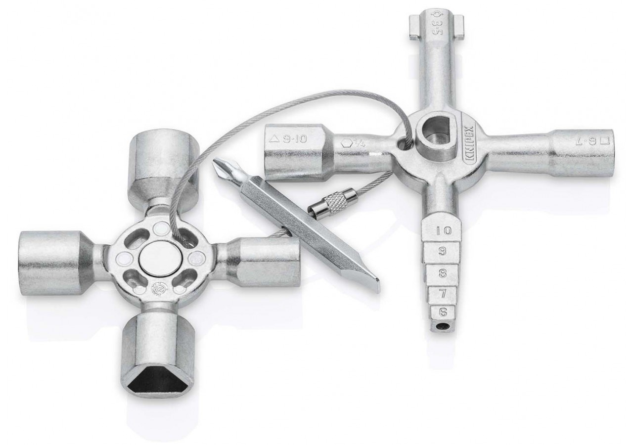KNIPEX TwinKey® Clé multifonctionnelle pour armoires et fermetures standards - Knipex - 001101