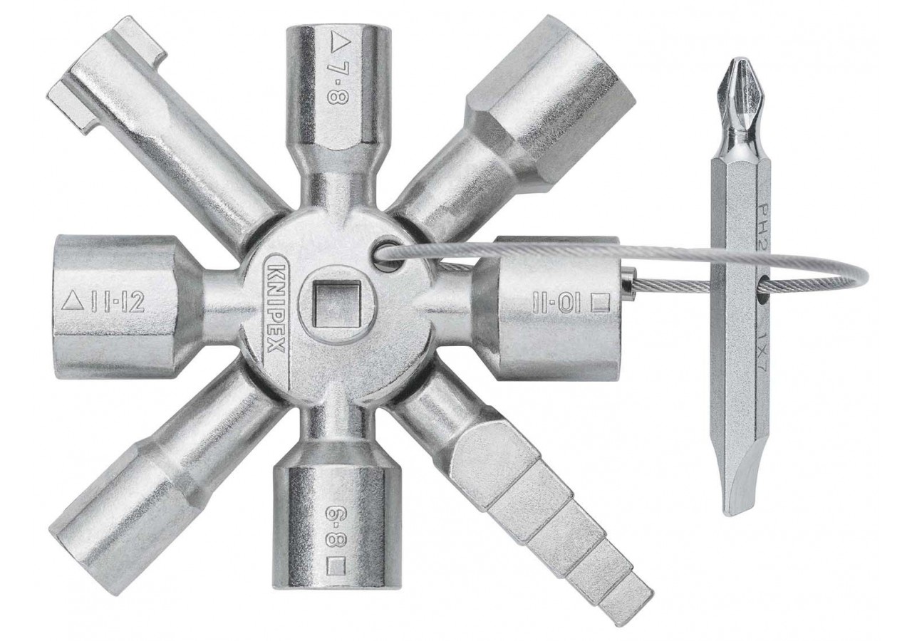 KNIPEX TwinKey® Clé multifonctionnelle pour armoires et fermetures standards - Knipex - 001101