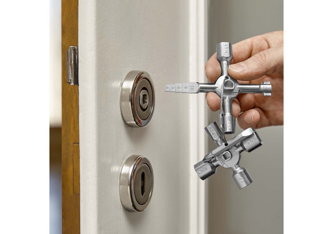 KNIPEX TwinKey® Clé multifonctionnelle pour armoires et fermetures standards - Knipex - 001101