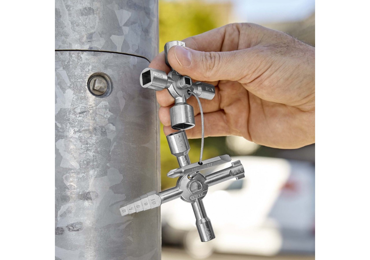 KNIPEX TwinKey® Clé multifonctionnelle pour armoires et fermetures standards - Knipex - 001101