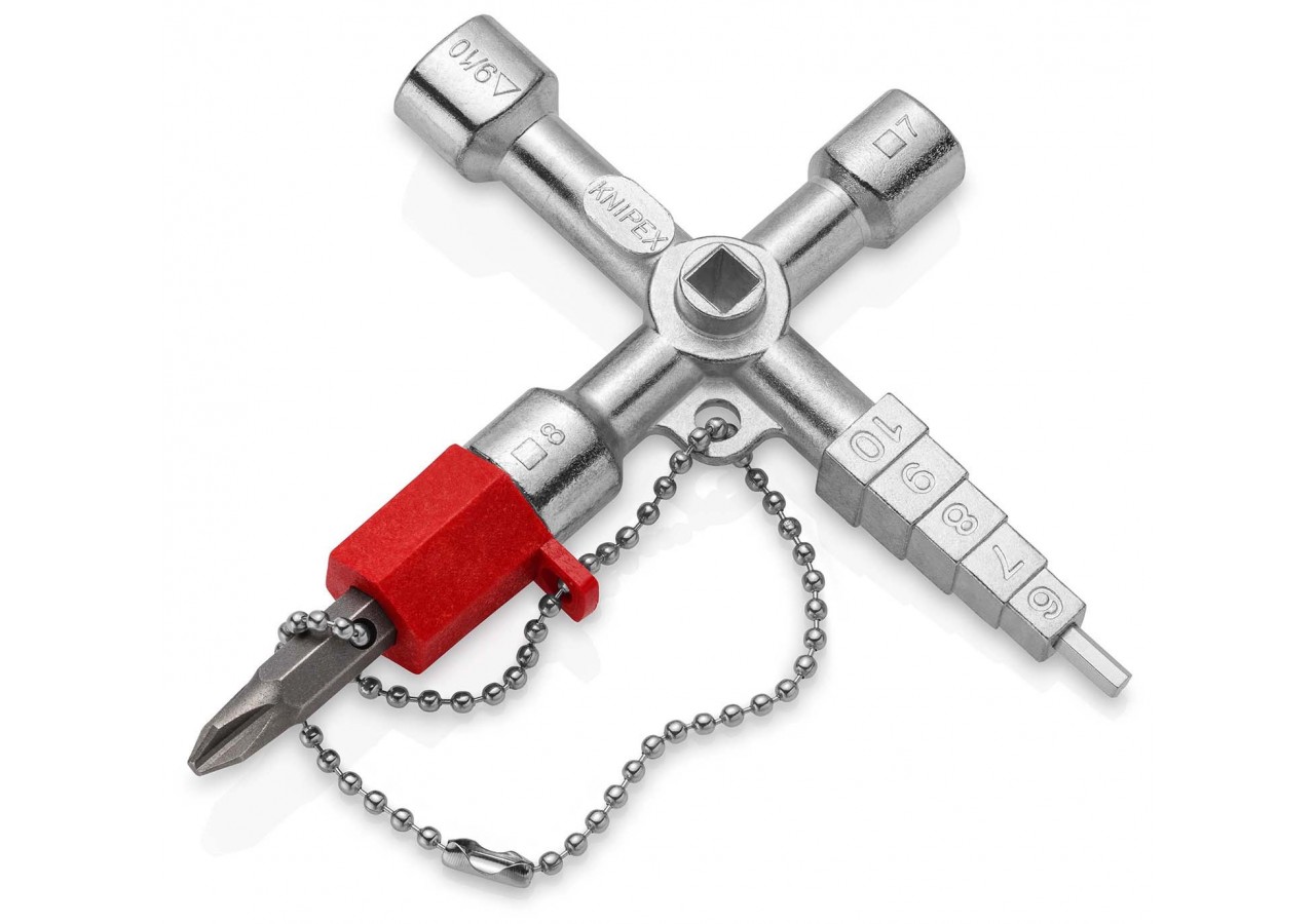 Profi-Key Clé pour systèmes de fermeture standard - 90mm - Poignées longues - Knipex - 001104