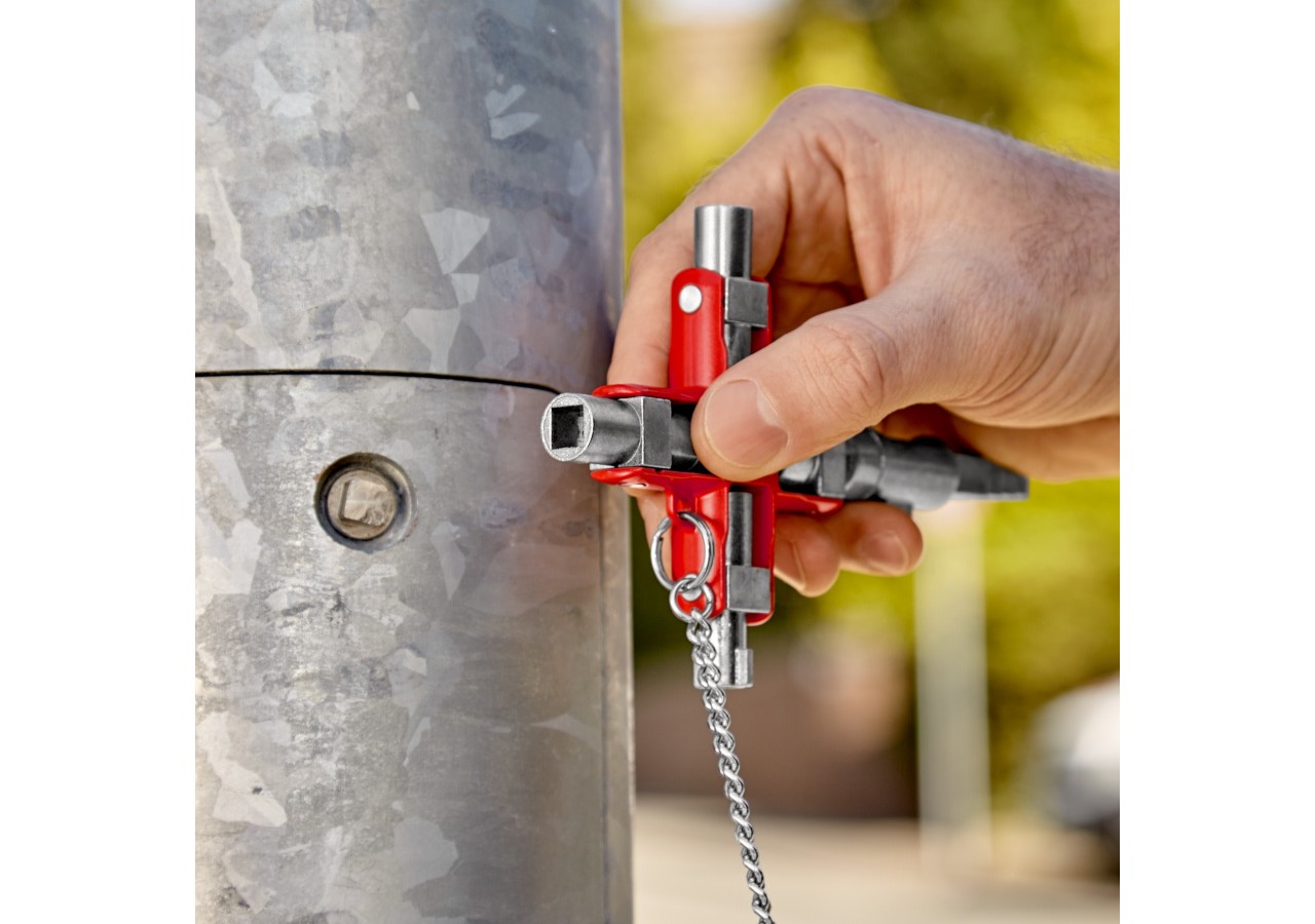 Clé universelle "Construction" pour armoires et systèmes de fermeture - 90mm - Knipex - 001106V01