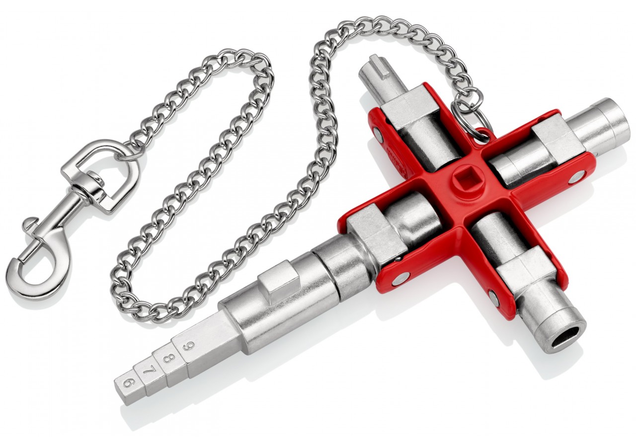 Clé universelle "Construction" pour armoires et systèmes de fermeture - 90mm - Knipex - 001106V01