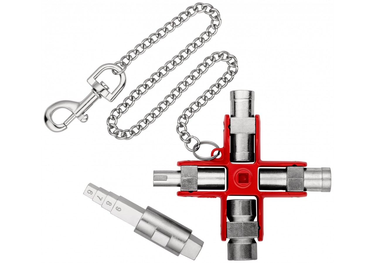 Clé universelle "Construction" pour armoires et systèmes de fermeture - 90mm - Knipex - 001106V01