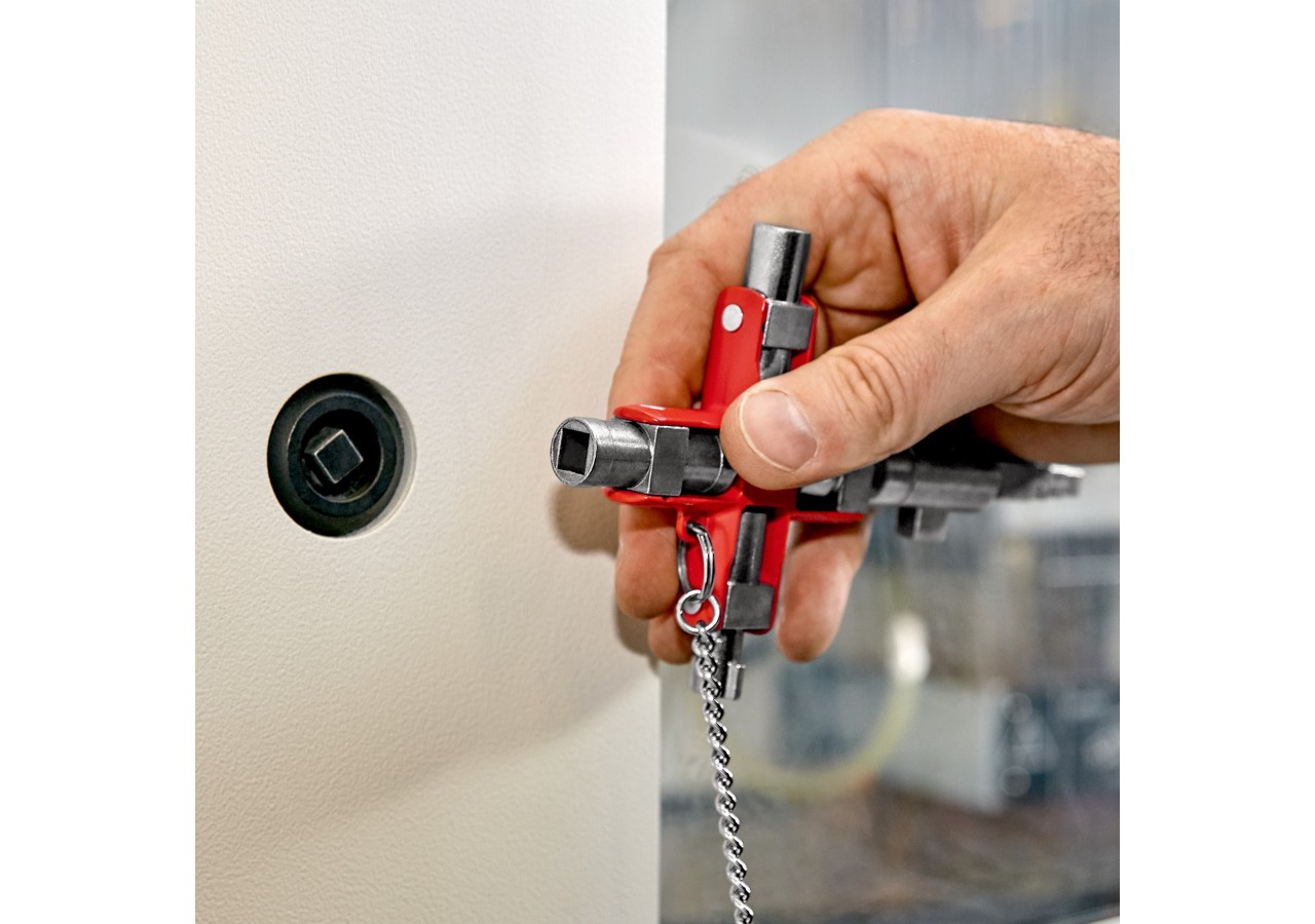 Clé universelle "Construction" pour armoires et systèmes de fermeture - 90mm - Knipex - 001106V01