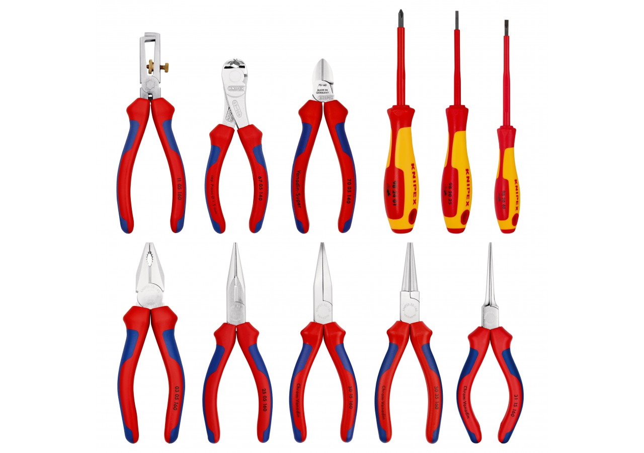Trousse 11 outils pour techniciens en télécommunication et électroniciens - Knipex - 001941