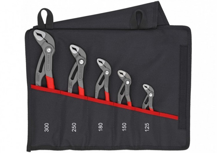 Trousse composée de 5 pinces Cobra® 125mm, 150mm, 180mm, 250mm et 300mm - Knipex - 001955S5