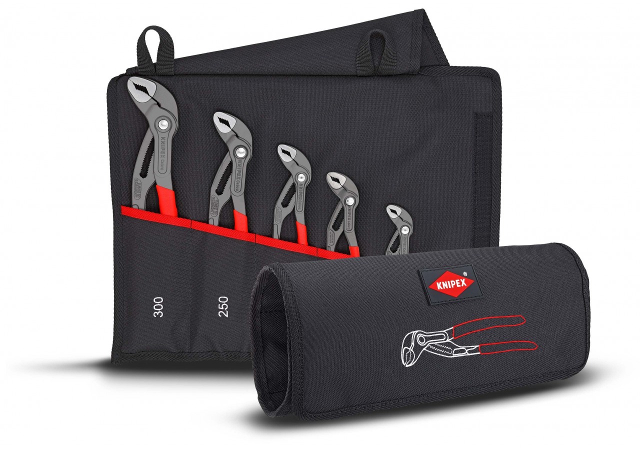 Trousse composée de 5 pinces Cobra® 125mm, 150mm, 180mm, 250mm et 300mm - Knipex - 001955S5