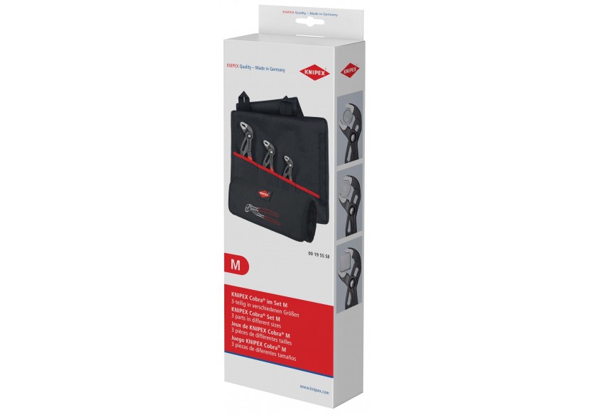 Assortiment de 3 pinces multipises Cobra® en trousse tissu 87 01 125/180/250 - Knipex - 001955S8