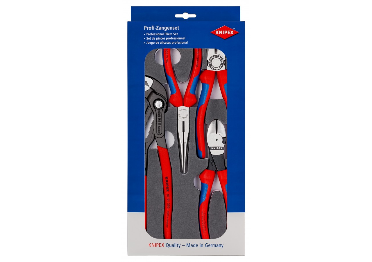 Jeu de 4 pinces "Basic" sur plateau mousse pour servante - Knipex - 002001V15