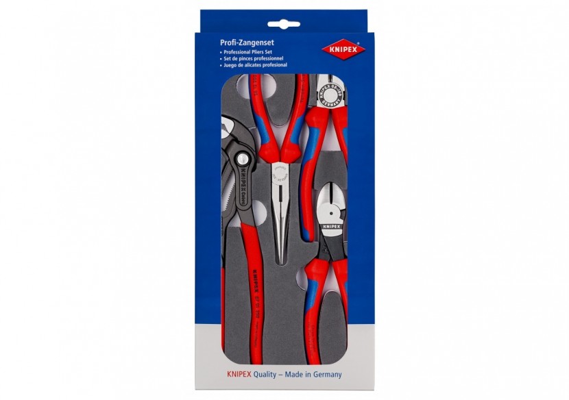 Jeu de 4 pinces "Basic" sur plateau mousse pour servante - Knipex - 002001V15