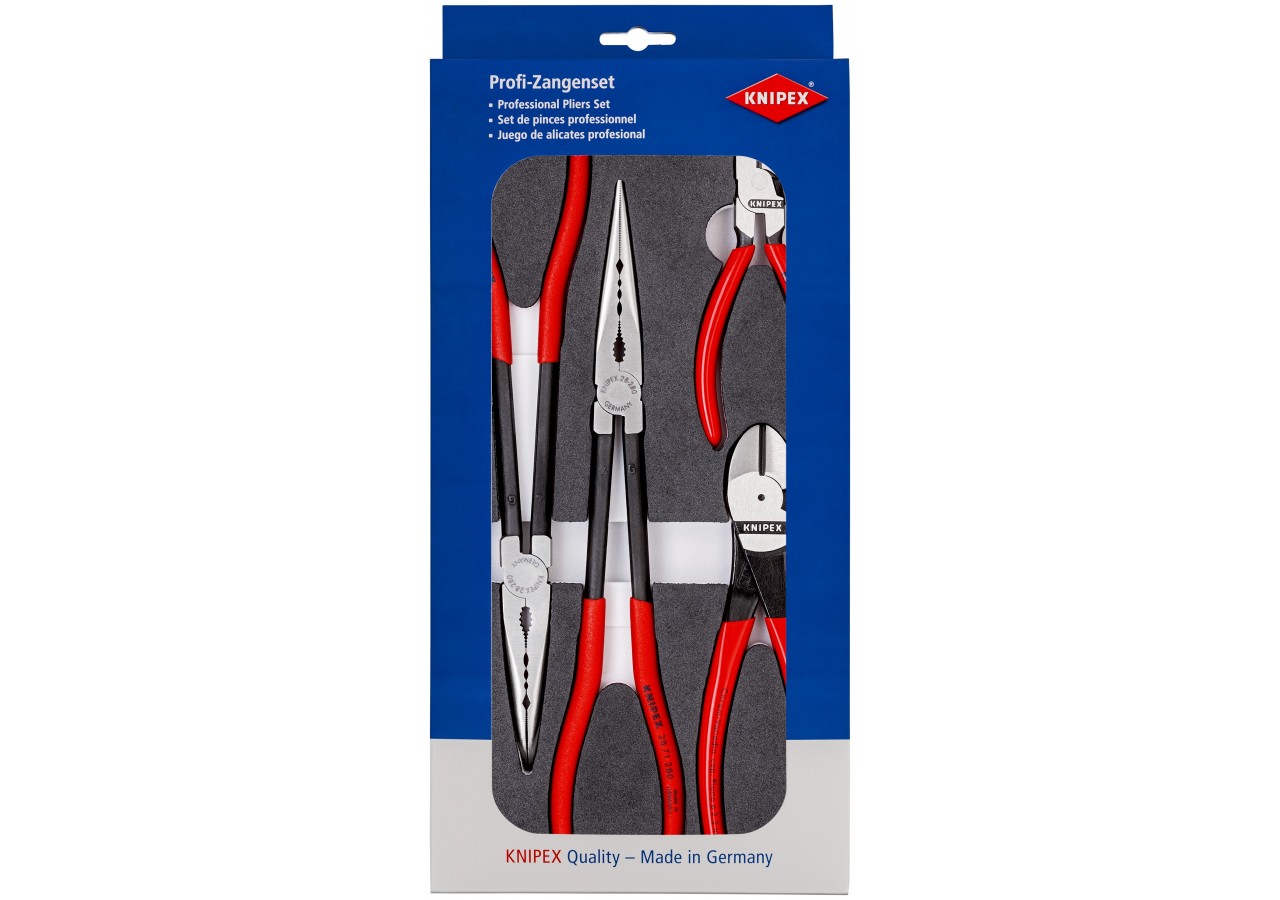 Jeu de 4 pinces "Automobile" sur plateau mousse pour servante - Knipex - 002001V16
