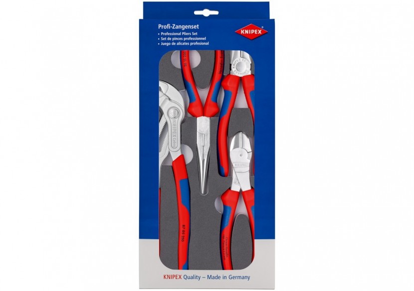 Jeu de 4 pinces "Basic chrom" sur plateau mousse pour servante - Knipex - 002001V17