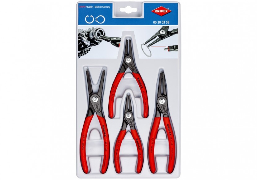 Jeu de 4 pinces pour circlips (Modèle 48 / 49) sur plateau thermoformé - Knipex - 002003SB