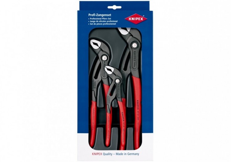 Assortiment de 3 outils - Jeu de pinces Cobra® 180mm, 250mm et 300mm - Knipex - 002009V02