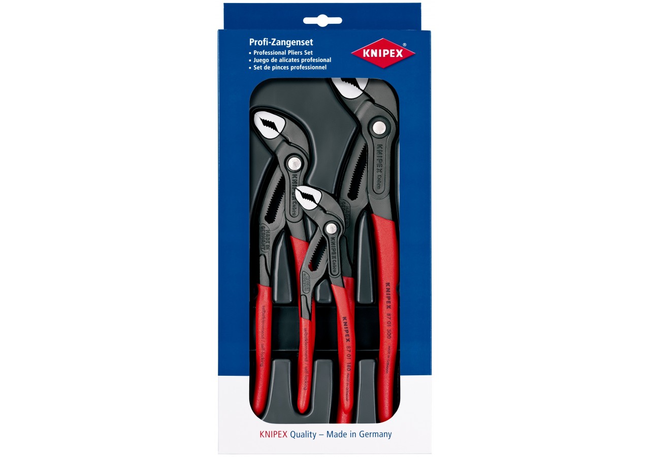 Assortiment de 3 outils - Jeu de pinces Cobra® 180mm, 250mm et 300mm - Knipex - 002009V02