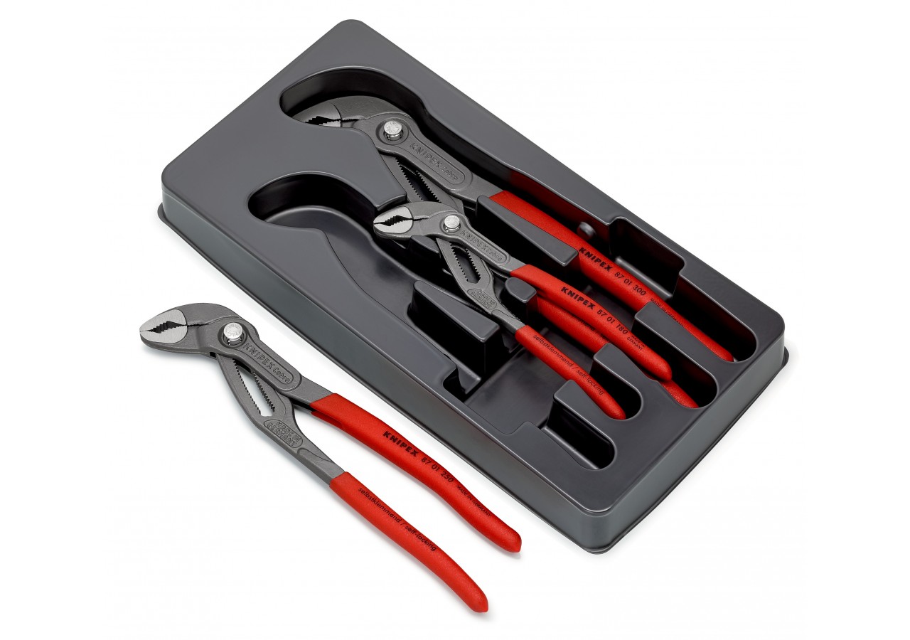 Assortiment de 3 outils - Jeu de pinces Cobra® 180mm, 250mm et 300mm - Knipex - 002009V02