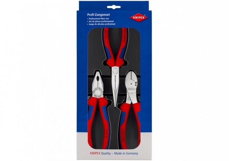 Lot de 3 pinces chromées "Essentielles" 03 05 180 - 26 15 200 - 74 05 180 - Knipex - 002011V01