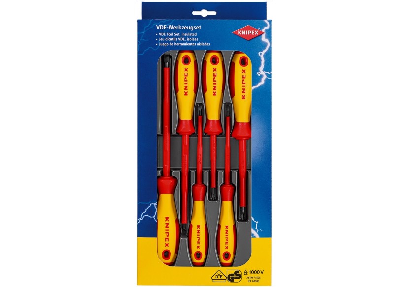 Assortiment de 6 tournevis isolés 1000V - Knipex - 002012V01