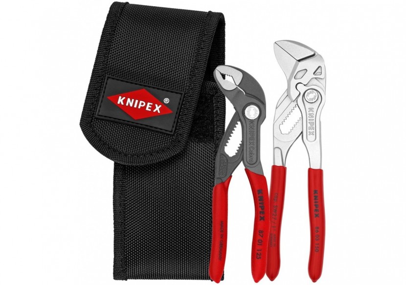 Mini-jeu de 2 pinces en pochette ceinture, Cobra® 125mm et Pince-clé 150mm - Knipex - 002072V01