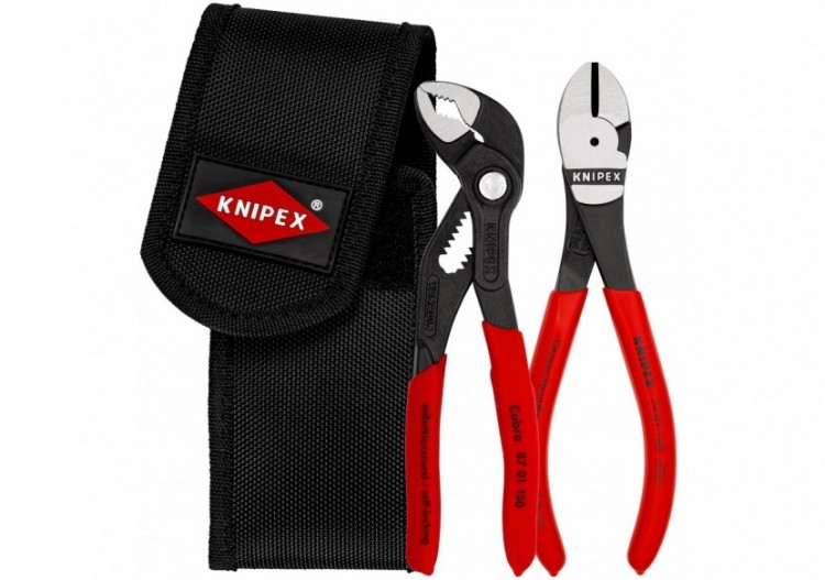 Mini-jeu de 2 pinces en pochette ceinture, Cobra® 150mm et Pince coupante 140mm - Knipex - 002072V02