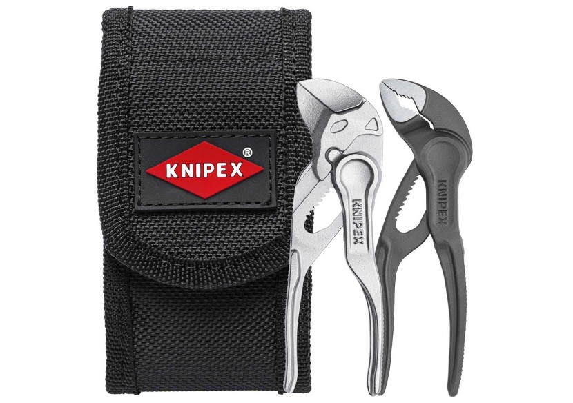 Lot de pinces XS en pochette ceinture, Cobra XS 87 00 100, Pince clé 86 04 100 - Knipex - 002072V04XS