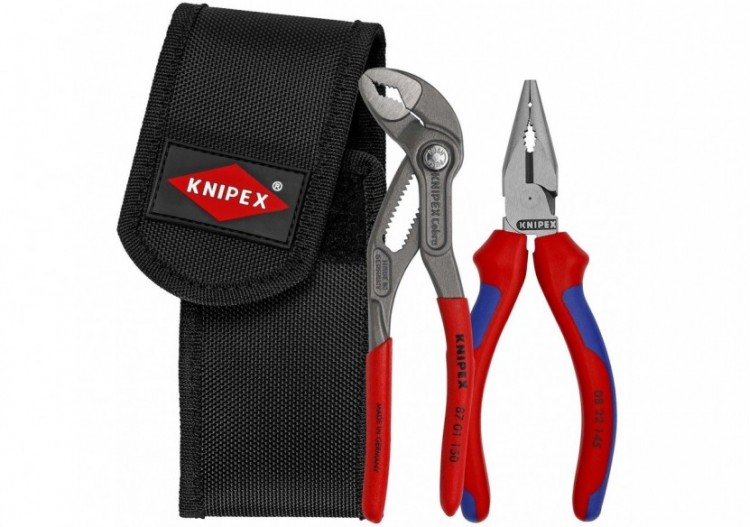 Mini-jeu de 2 pinces en pochette ceinture Cobra® 150mm / Pince universelle 145mm - Knipex - 002072V06