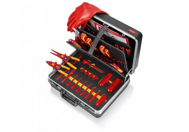 Mallette à outils "Basic" E-Mobilité - Coque en ABS résistant - 41 compartiments - Knipex - 002105EV