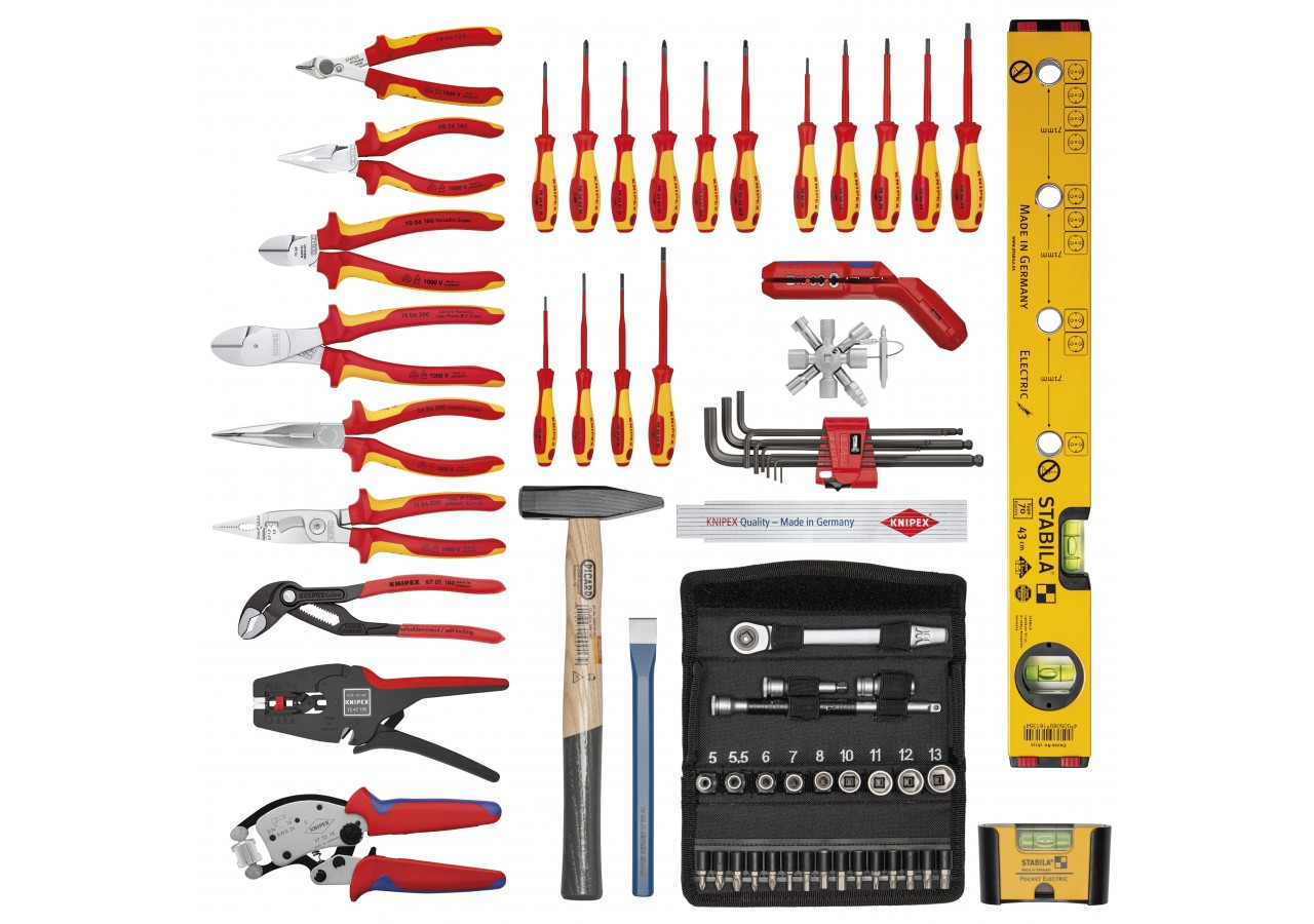 Mallette ElectroPlus "Big Basic Move" 68 outils Roulettes / Poignée téléscopique - Knipex - 002106