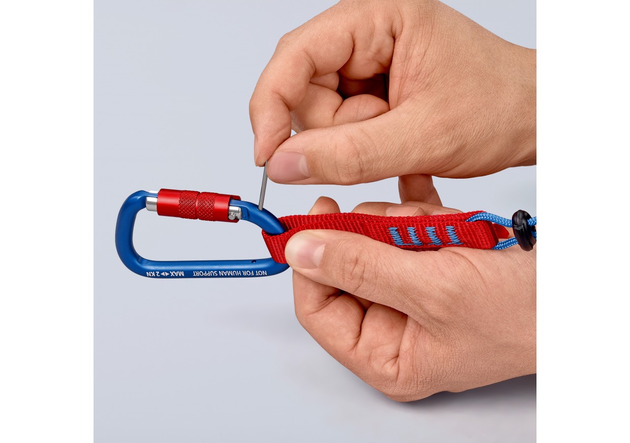 Mousquetons x 2 - La molette verrouillée empêche l'ouverture accidentelle - Knipex - 005003TBK