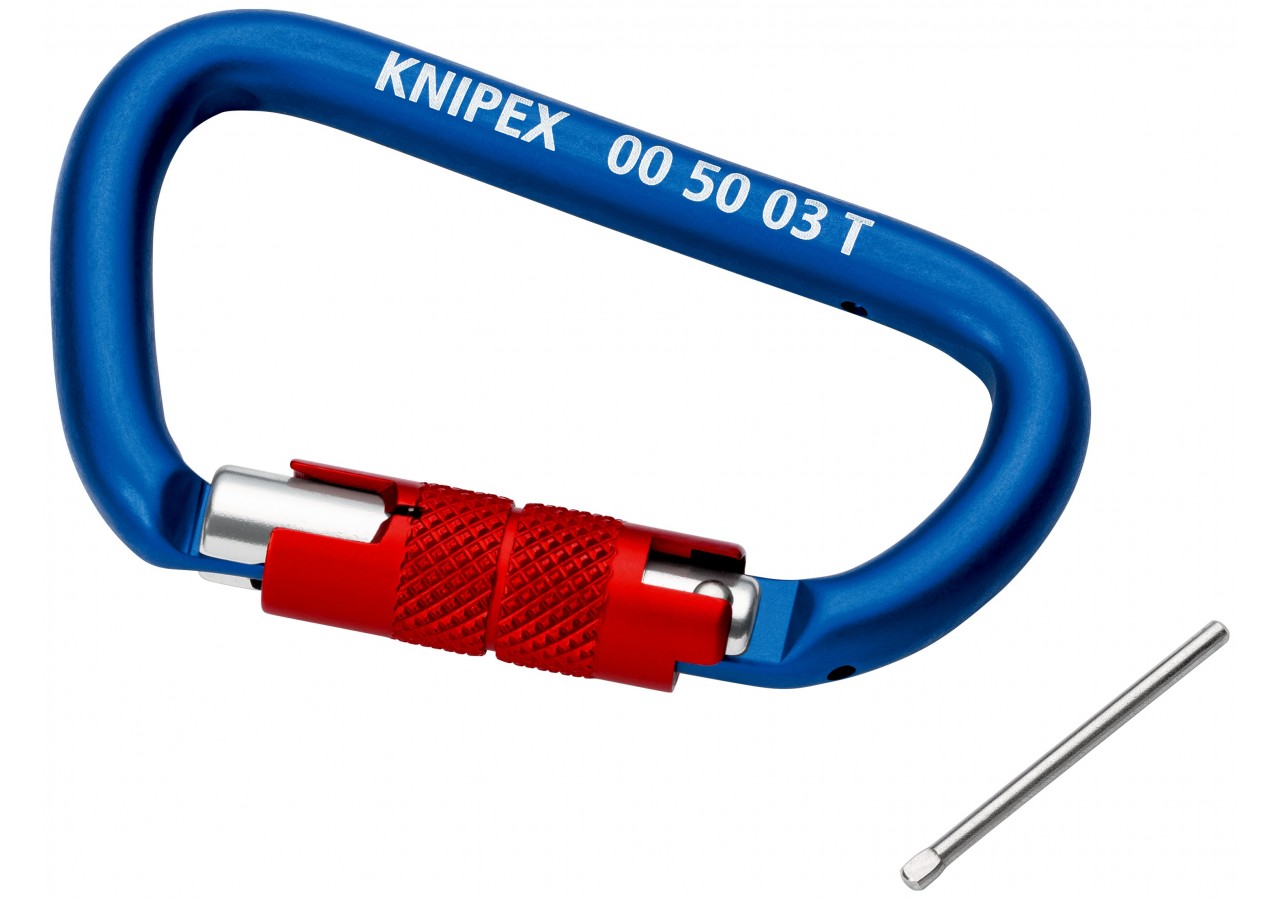 Mousquetons x 2 - La molette verrouillée empêche l'ouverture accidentelle - Knipex - 005003TBK