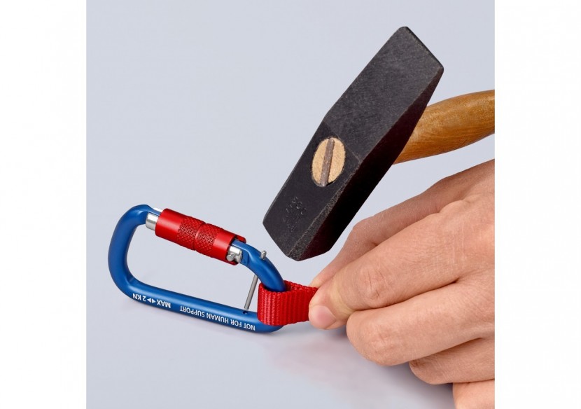 Mousquetons x 2 - La molette verrouillée empêche l'ouverture accidentelle - Knipex - 005003TBK