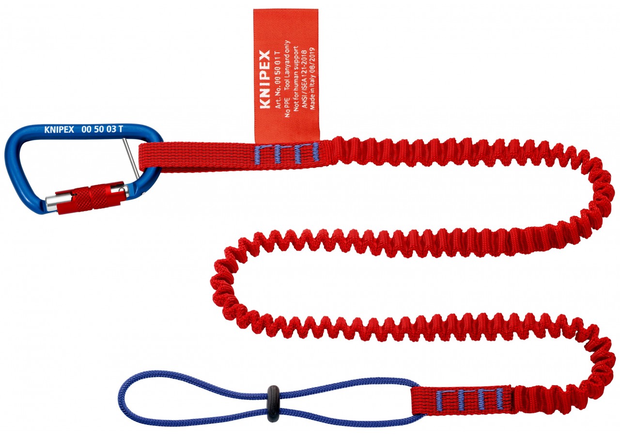 1 Longe avec 1 adaptateur et 1 mousqueton pour fixation d'outils antichute - Knipex - 005005TBK