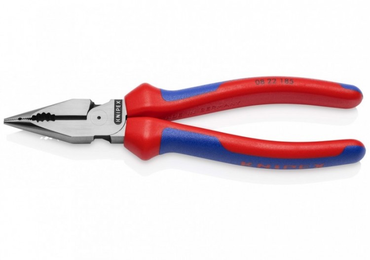 Pince universelle multifonctions 185mm avec tranchant - Bi-matière - Knipex - 0822185