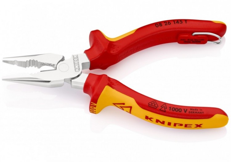 Pince universelle 145mm avec tranchant - Bi-matière Chromée 1000V - Antichute - Knipex - 0826145T 2