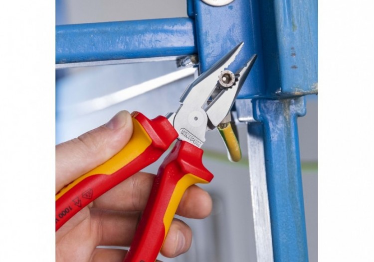 Pince universelle 185mm avec tranchant - Bi-matière - Chromée - Isolée 1000V - Knipex - 0826185 2