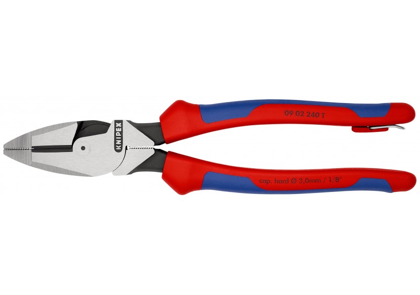 Pince universelle "Linesman's" 240mm avec tranchant - Bi-matière - Antichute - Knipex - 0902240T