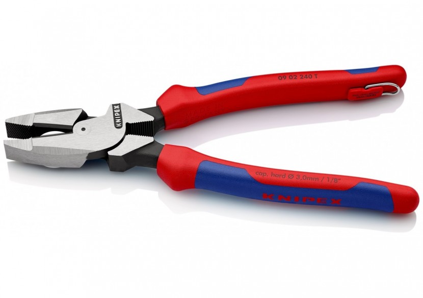 Pince universelle "Linesman's" 240mm avec tranchant - Bi-matière - Antichute - Knipex - 0902240T