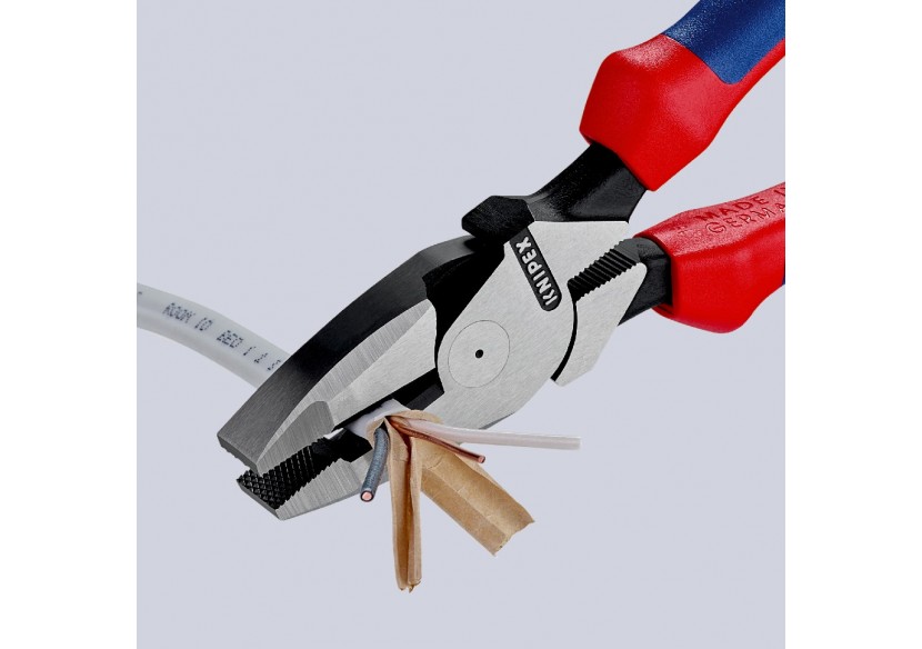 Pince universelle "Linesman's" 240mm avec tranchant - Bi-matière - Antichute - Knipex - 0902240T