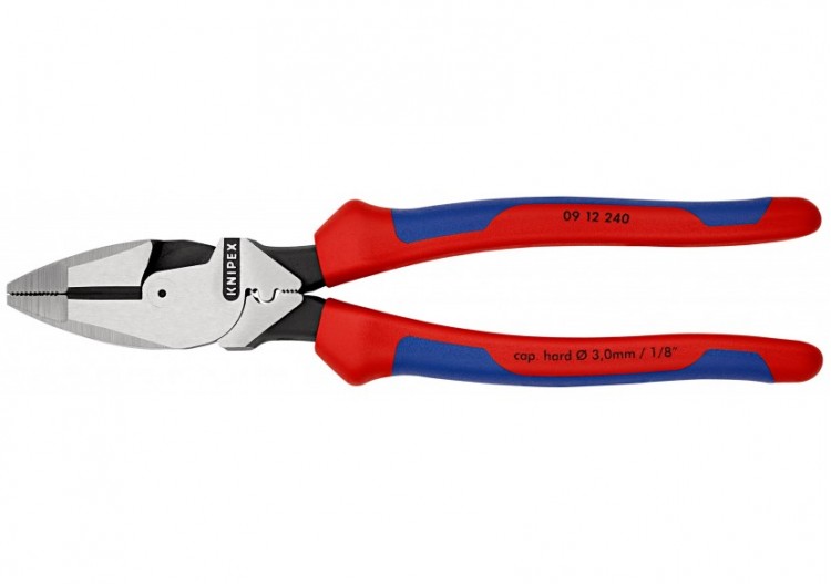 Pince universelle "Linesman's" 240mm avec tranchant et sertissage - Bi-matière - Knipex - 0912240 2