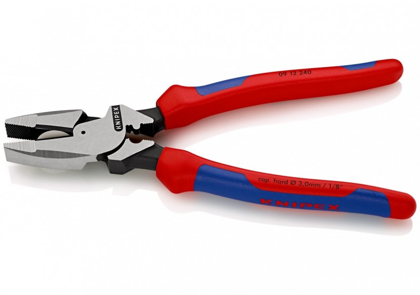Pince universelle "Linesman's" 240mm avec tranchant et sertissage - Bi-matière - Knipex - 0912240