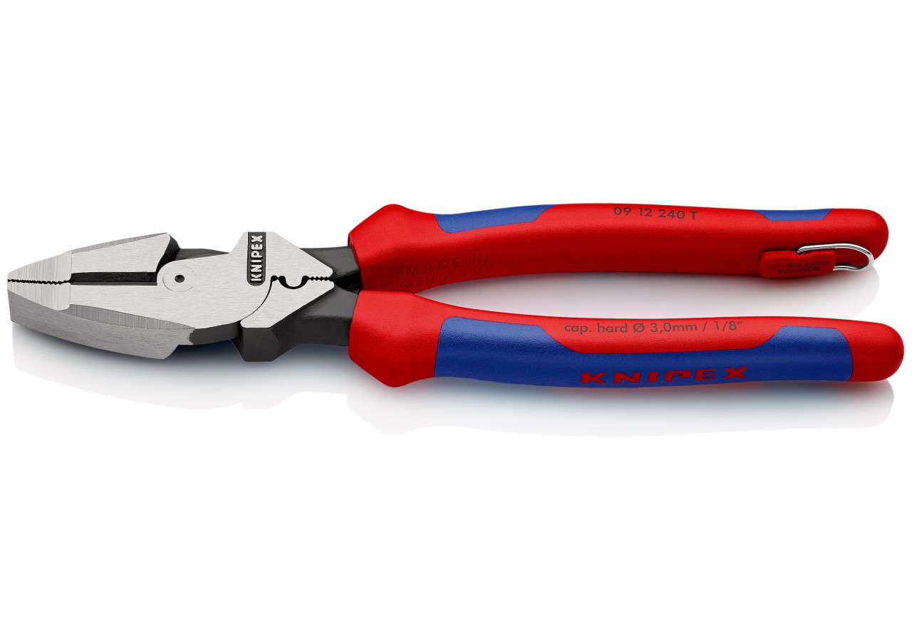 Pince "Linesman's" 240mm avec tranchant et sertissage - Bi-matière - Antichute - Knipex - 0912240T