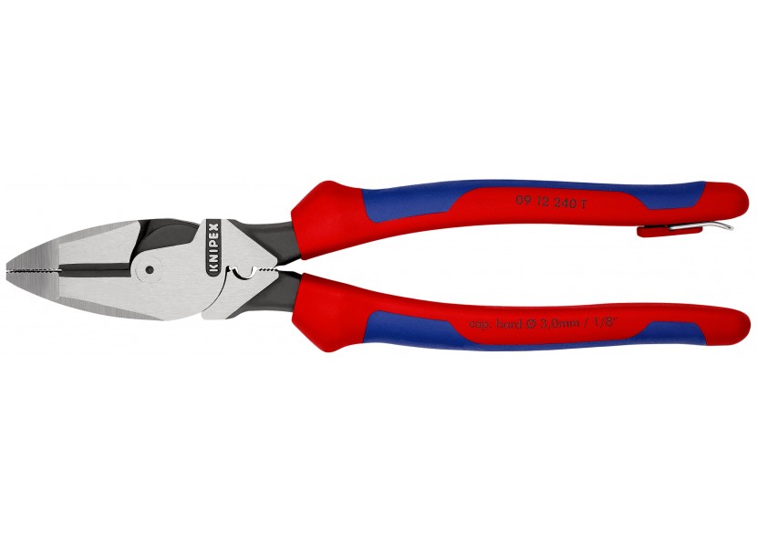 Pince "Linesman's" 240mm avec tranchant et sertissage - Bi-matière - Antichute - Knipex - 0912240T
