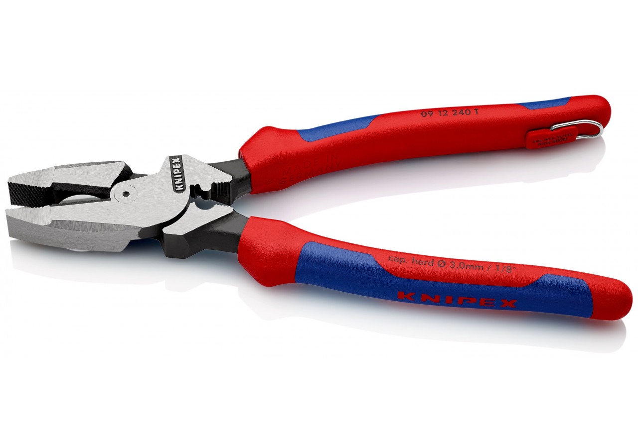 Pince "Linesman's" 240mm avec tranchant et sertissage - Bi-matière - Antichute - Knipex - 0912240T