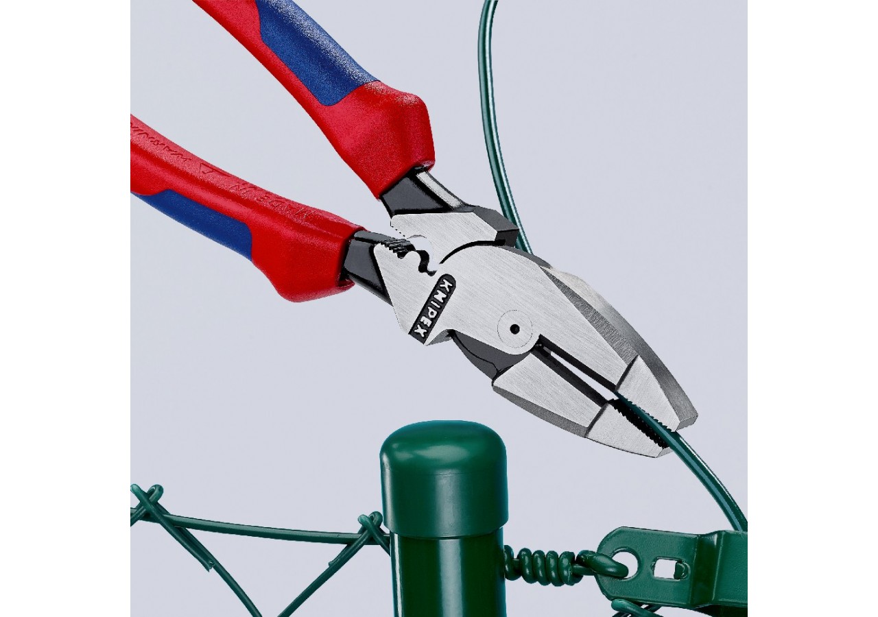 Pince "Linesman's" 240mm avec tranchant et sertissage - Bi-matière - Antichute - Knipex - 0912240T