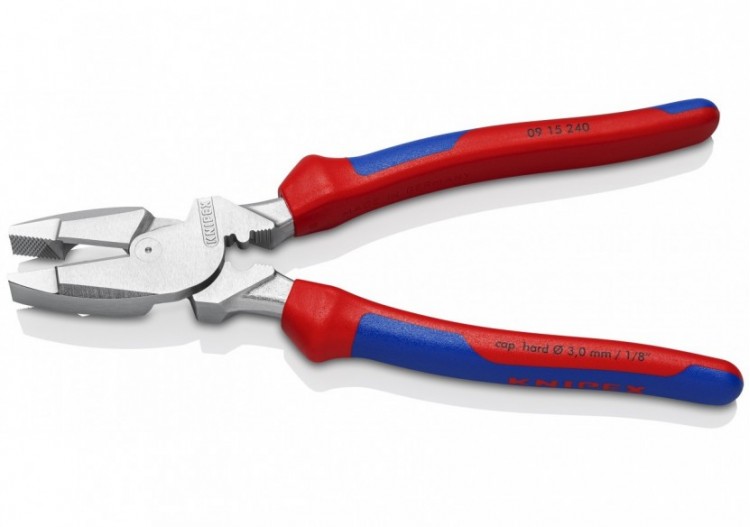 Pince universelle "Linesman's" 240mm - Sertissage - Gainage bi-matière - Chromée - Knipex - 0915240 2