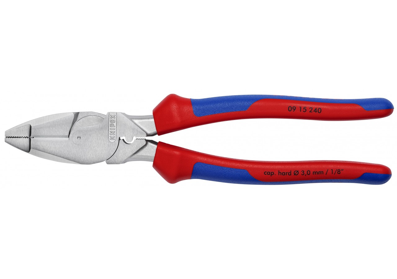 Pince universelle "Linesman's" 240mm - Sertissage - Gainage bi-matière - Chromée - Knipex - 0915240